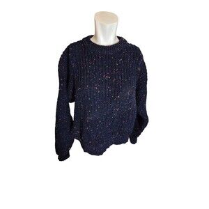 GAP VTG 90s Wool Sweater Unisex Sweater Navy Blue Speckle Sz S/M